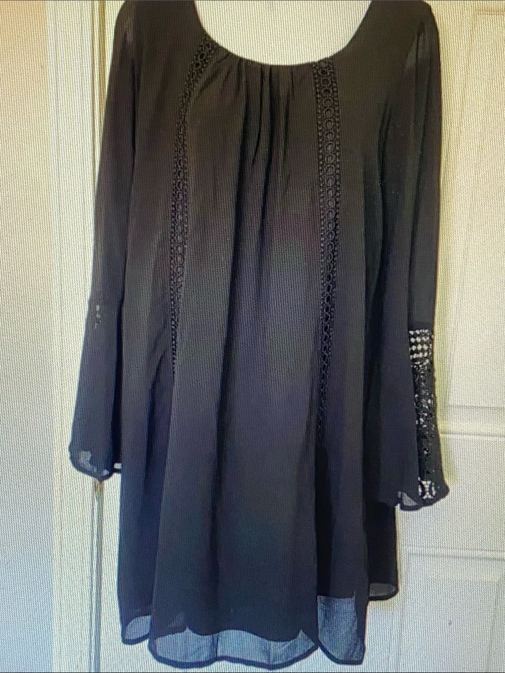 Sequin Hearts Black Long-Sleeve Embellished Tunic Dress